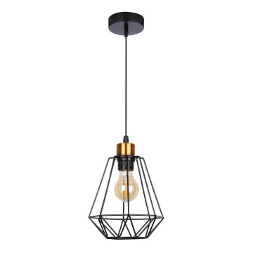 Luster na sajli PRIMO 1xE27/60W/230V crno/zlatna