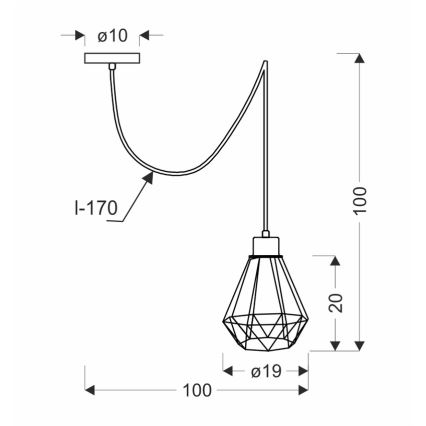 Luster na sajli PRIMO 1xE27/60W/230V pauk