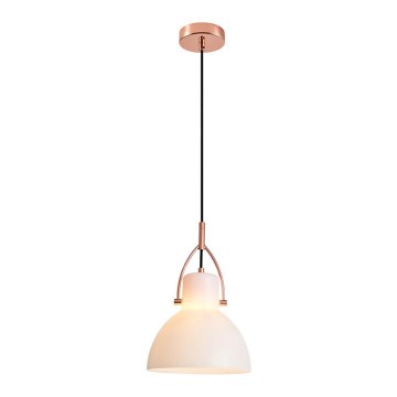 Luster na sajli RACK 1xE27/11W/230V bela/bakrena