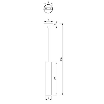 Luster na sajli RAITO 1xGU10/8W/230V crno