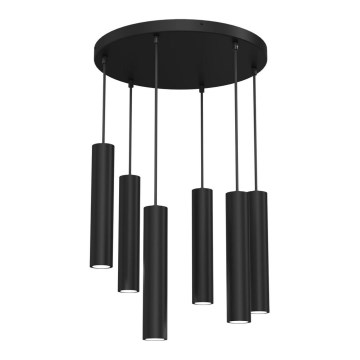 Luster na sajli RAITO 6xGU10/8W/230V crno