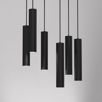 Luster na sajli RAITO 6xGU10/8W/230V crno