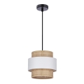 Luster na sajli RATTAN 1xE27/40W/230V bela/braon
