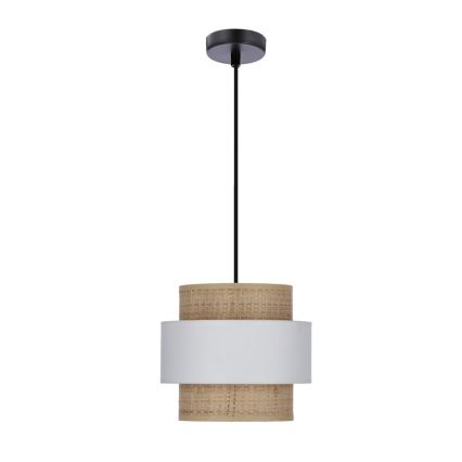Luster na sajli RATTAN 1xE27/40W/230V bela/braon