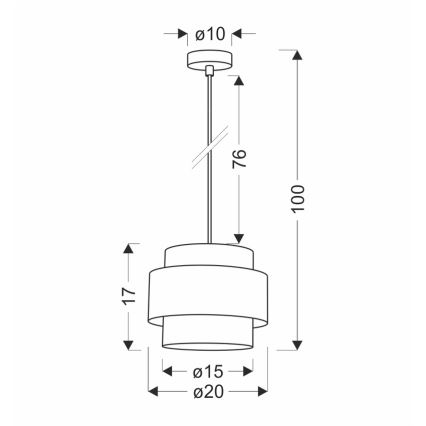Luster na sajli RATTAN 1xE27/40W/230V bela/braon