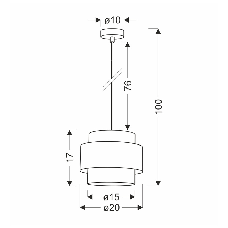 Luster na sajli RATTAN 1xE27/40W/230V bela/braon