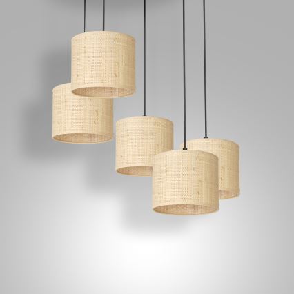 Luster na sajli RATTAN 5xE27/60W/230V ratan