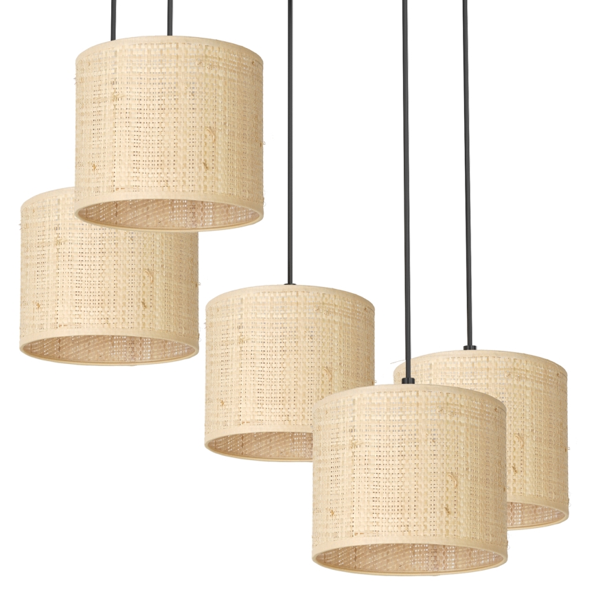 Luster na sajli RATTAN 5xE27/60W/230V ratan