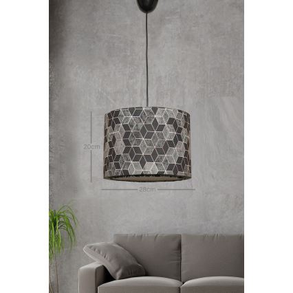 Luster na sajli RAYE 1xE27/60W/230V crno/sivo