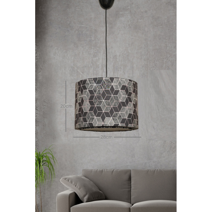Luster na sajli RAYE 1xE27/60W/230V crno/sivo