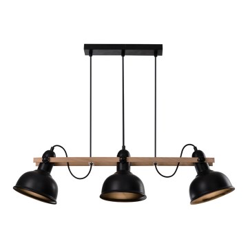Luster na sajli RENO 3xE27/40W/230V crno/braon