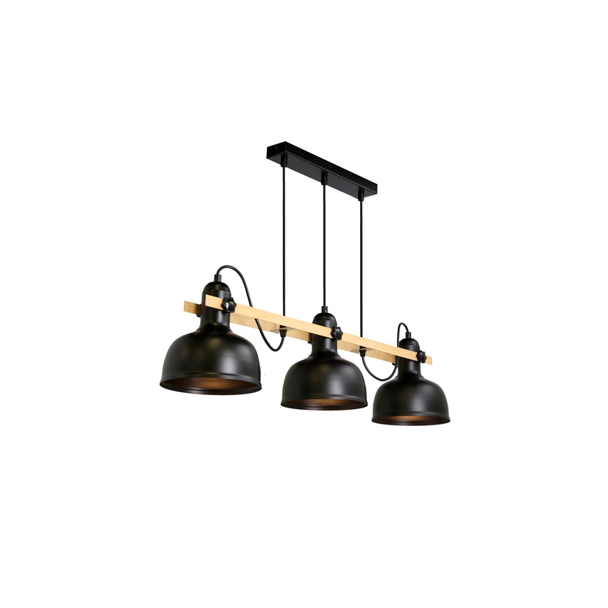 Luster na sajli RENO 3xE27/40W/230V crno/braon