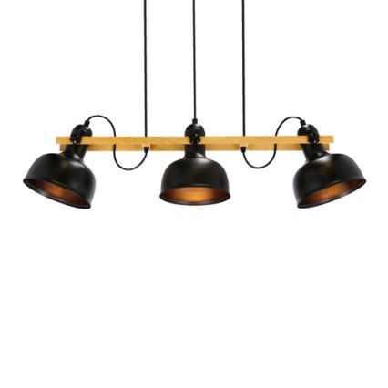 Luster na sajli RENO 3xE27/40W/230V crno/braon