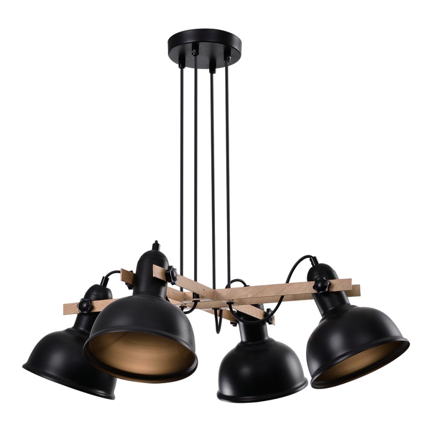 Luster na sajli RENO 4xE27/40W/230V crno/braon