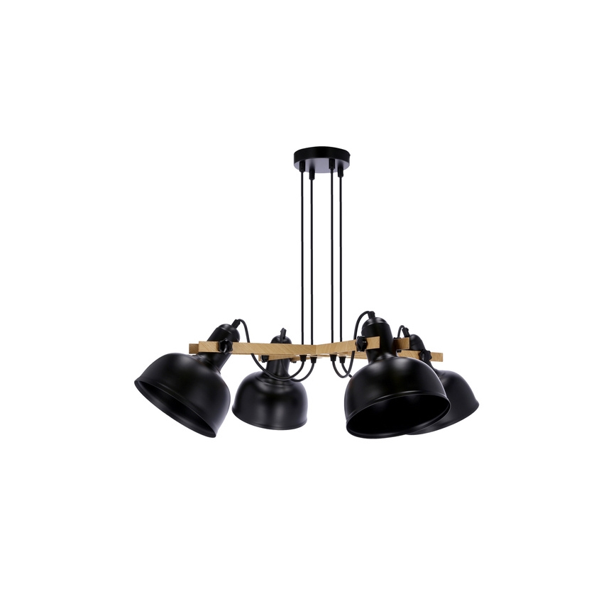 Luster na sajli RENO 4xE27/40W/230V crno/braon