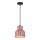 Luster na sajli RESIN 1xE27/11W/230V roze/crno