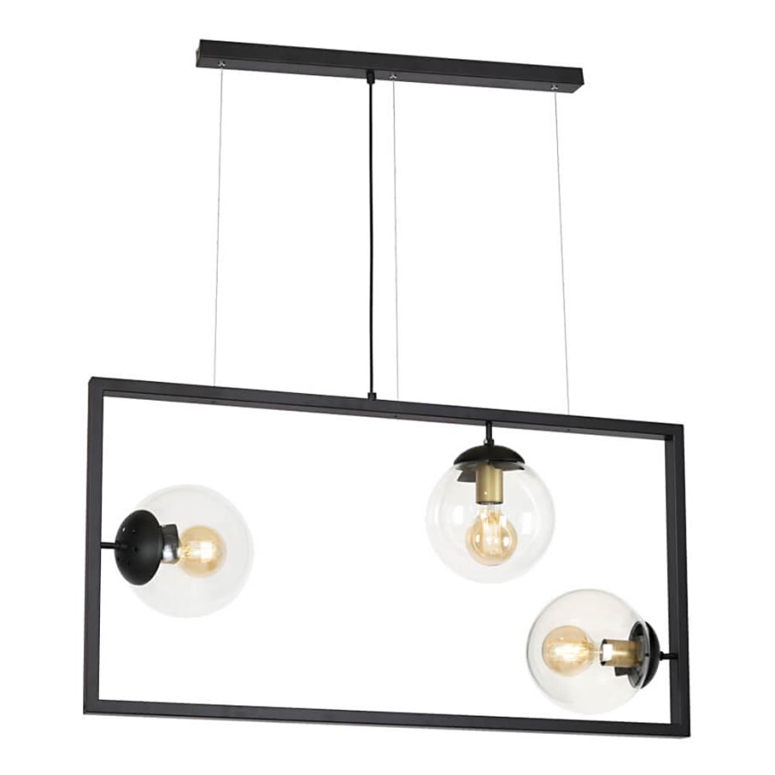 Luster na sajli REY 3xE27/7W/230V crno