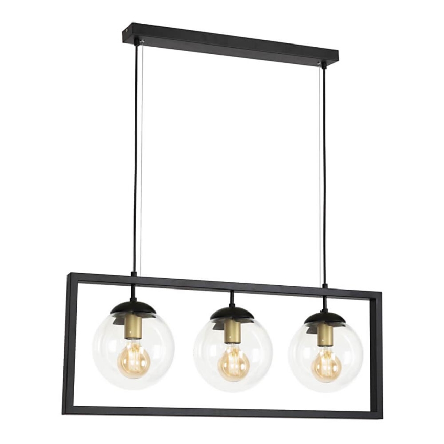 Luster na sajli REY 3xE27/7W/230V crno