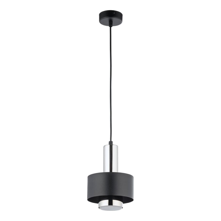 Luster na sajli RIF LUX 1xGX53/12W/230V pr. 15 cm crno/sjajni krom