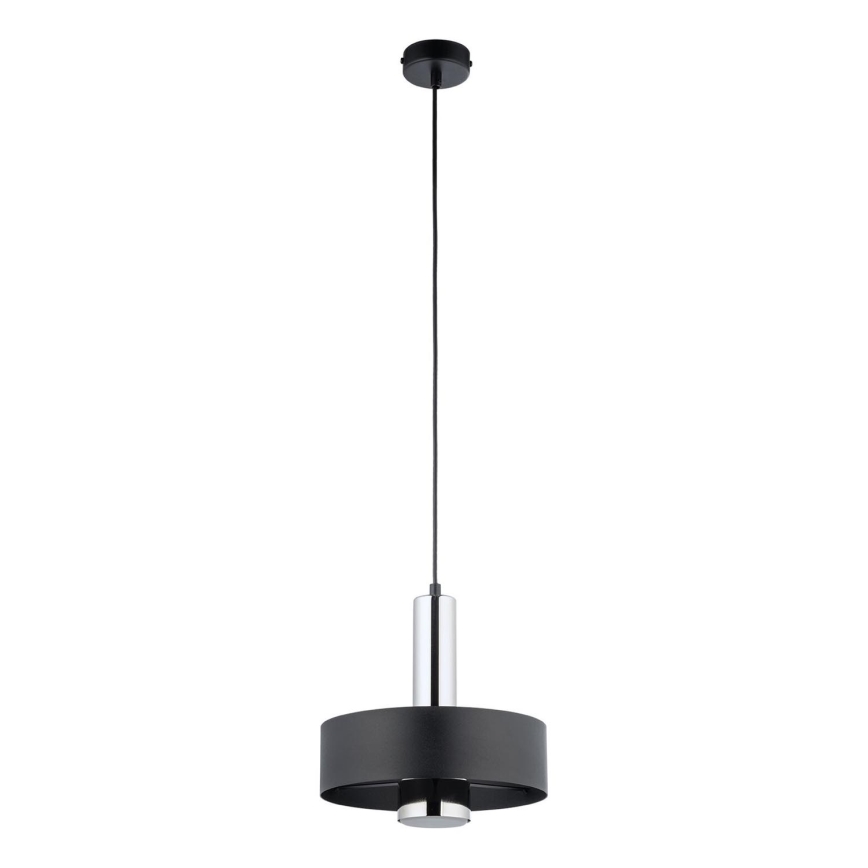 Luster na sajli RIF LUX 1xGX53/12W/230V pr. 25 cm crno/sjajni krom