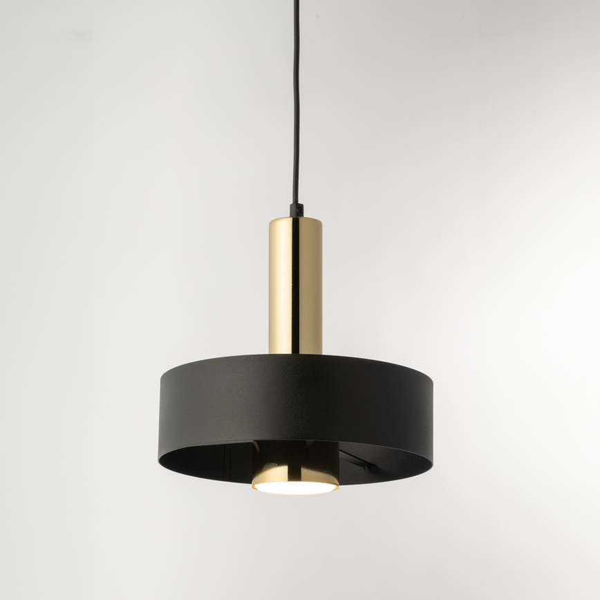 Luster na sajli RIF LUX 1xGX53/12W/230V pr. 25 cm crno/zlatna
