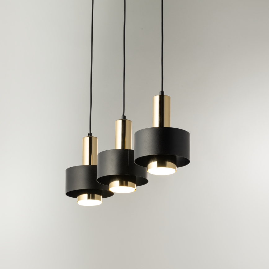 Luster na sajli RIF LUX 3xGX53/12W/230V crno/zlatna