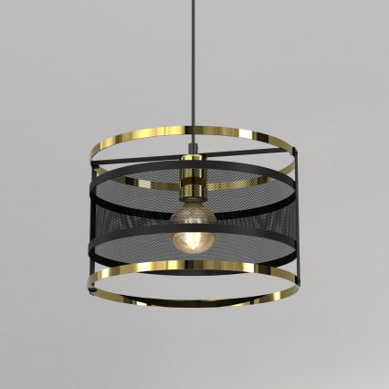 Luster na sajli RIM 1xE27/60W/230V crno/zlatna