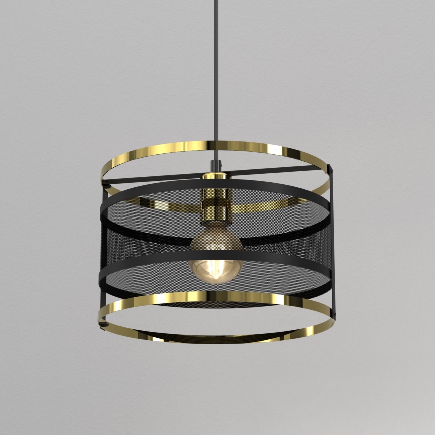 Luster na sajli RIM 1xE27/60W/230V crno/zlatna