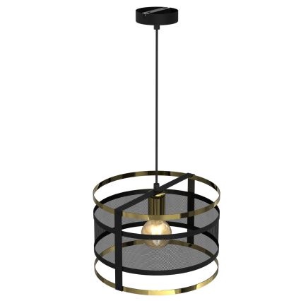 Luster na sajli RIM 1xE27/60W/230V crno/zlatna