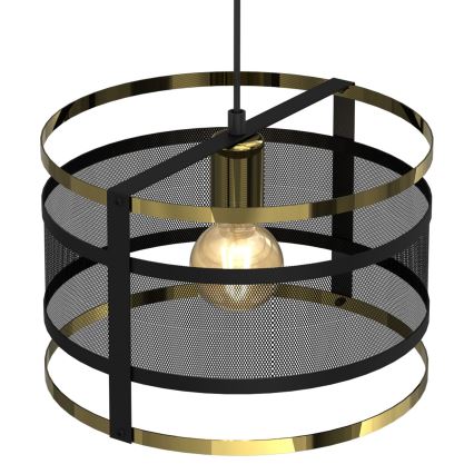 Luster na sajli RIM 1xE27/60W/230V crno/zlatna