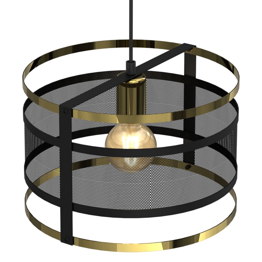 Luster na sajli RIM 1xE27/60W/230V crno/zlatna