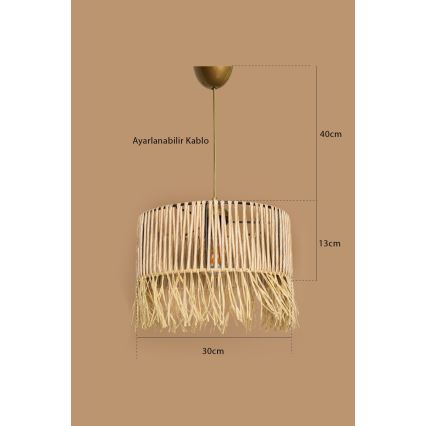 Luster na sajli RIMINI 1xE27/40W/230V bež