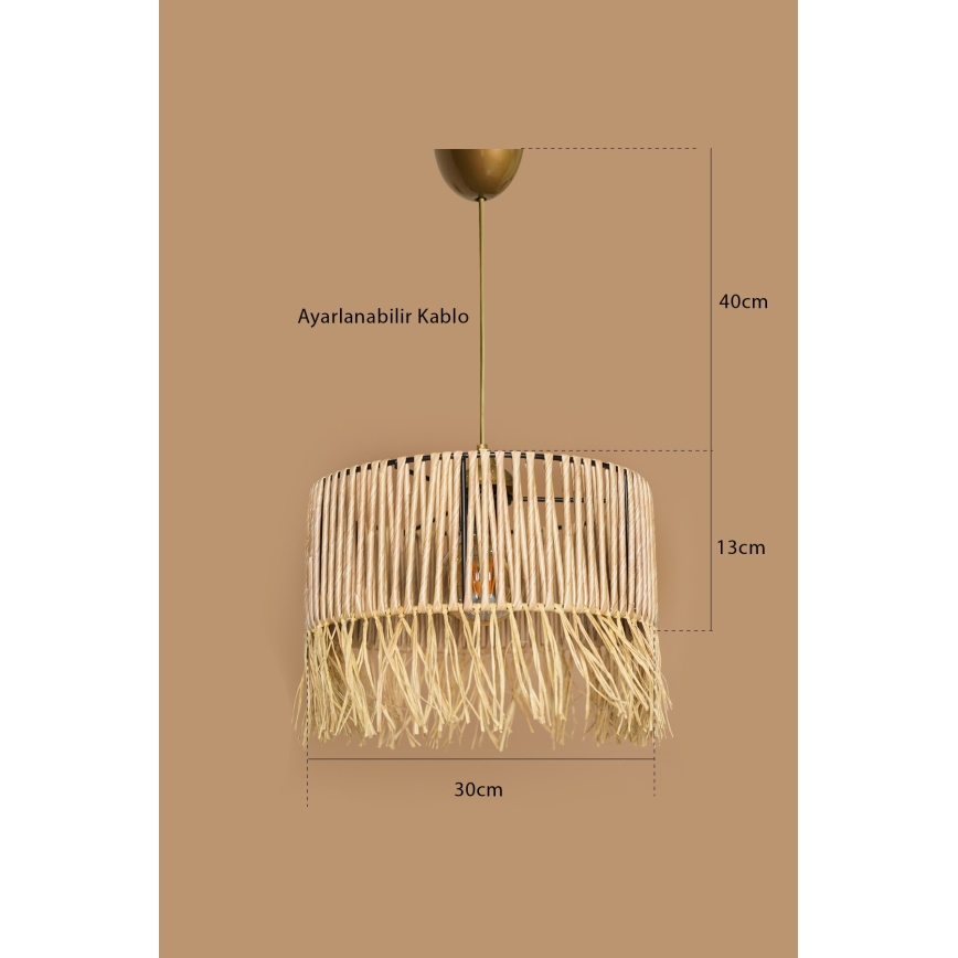 Luster na sajli RIMINI 1xE27/40W/230V bež