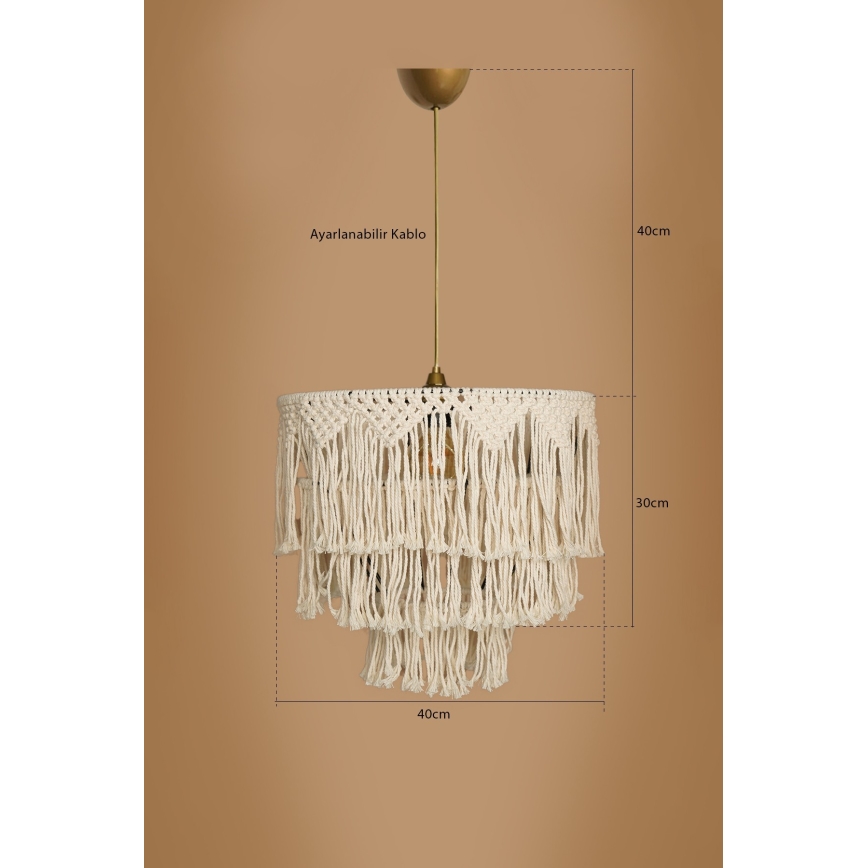 Luster na sajli RIMINI 1xE27/40W/230V krem