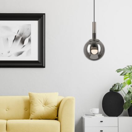 Luster na sajli ROLLO 1xE14/5W/230V mat krom/dimno