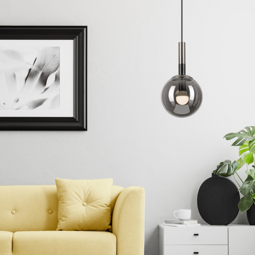 Luster na sajli ROLLO 1xE14/5W/230V mat krom/dimno