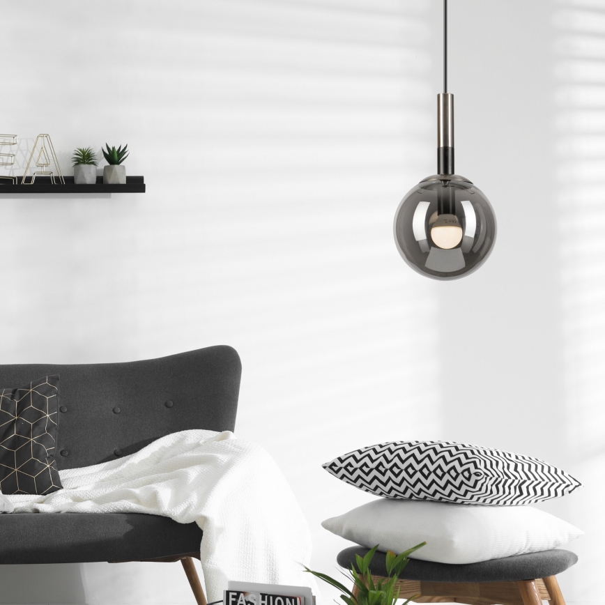 Luster na sajli ROLLO 1xE14/5W/230V mat krom/dimno