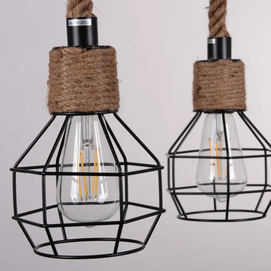 Luster na sajli ROPE ALEGRA 4xE27/10W/230V