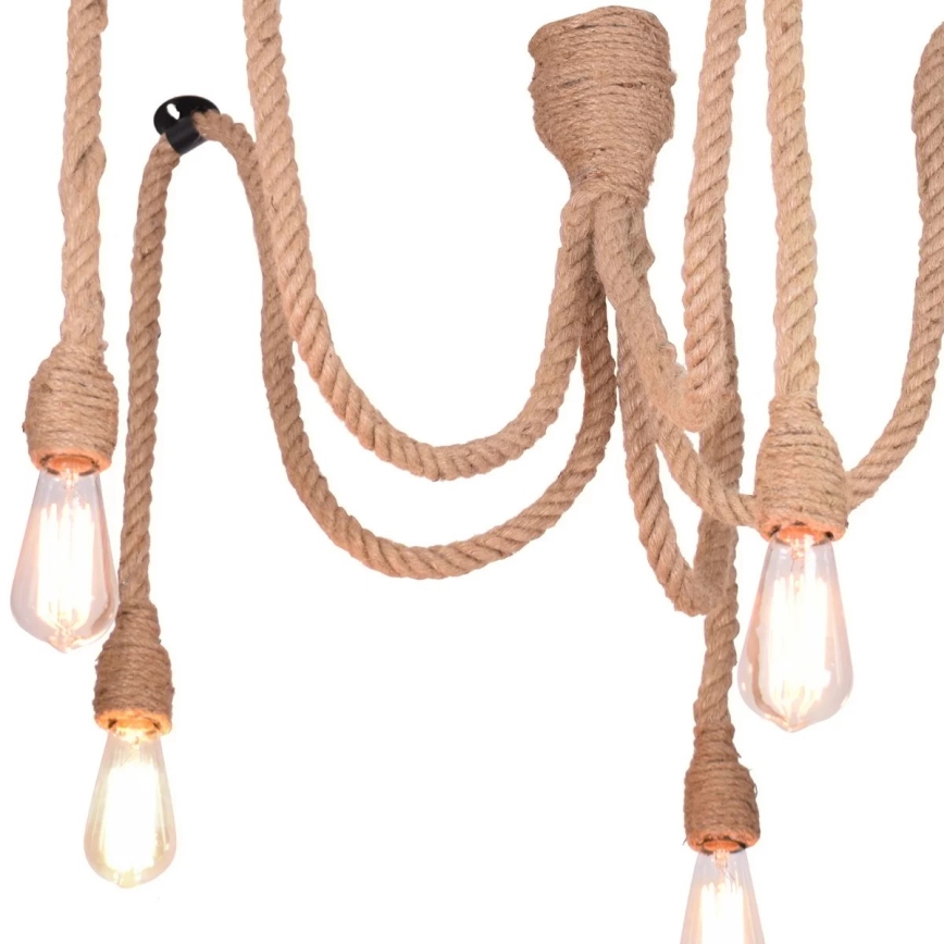 Luster na sajli ROPE CASA 5xE27/12W/230V pauk