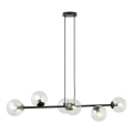 Luster na sajli ROSSI 6xE14/10W/230V crno/prozirna