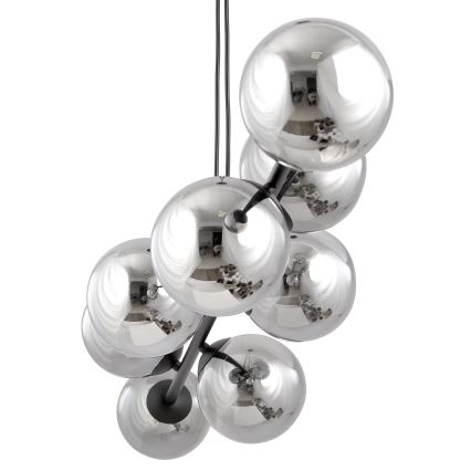 Luster na sajli ROSSI 6xE14/10W/230V crno/sivo