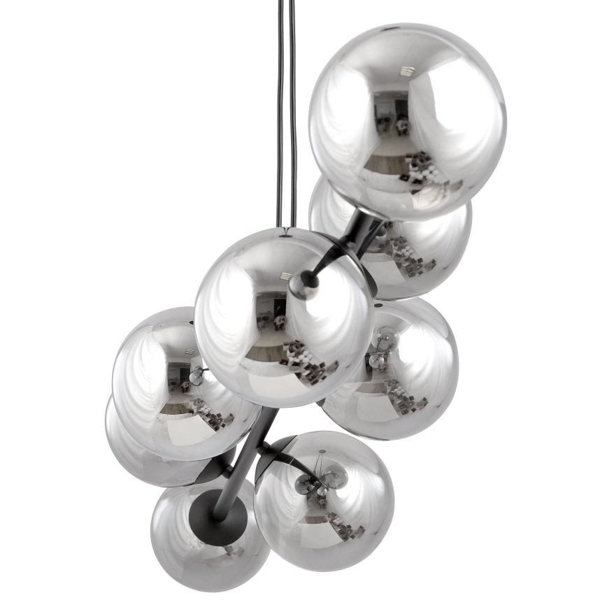 Luster na sajli ROSSI 6xE14/10W/230V crno/sivo
