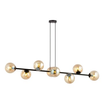 Luster na sajli ROSSI 8xE14/10W/230V crno/bež