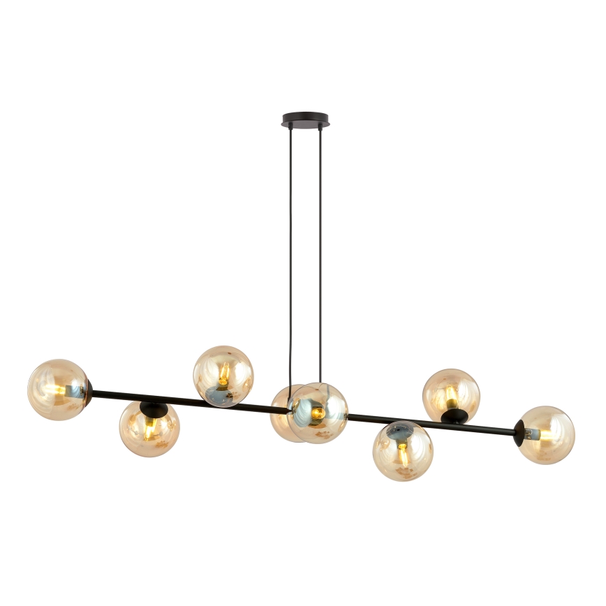 Luster na sajli ROSSI 8xE14/10W/230V crno/bež