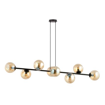 Luster na sajli ROSSI 8xE14/10W/230V crno/bež