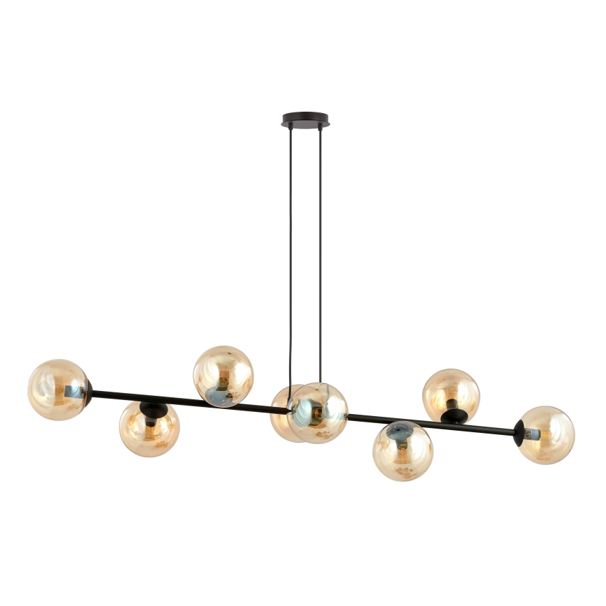 Luster na sajli ROSSI 8xE14/10W/230V crno/bež