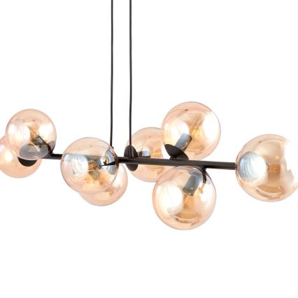 Luster na sajli ROSSI 8xE14/10W/230V crno/bež