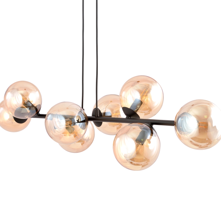 Luster na sajli ROSSI 8xE14/10W/230V crno/bež