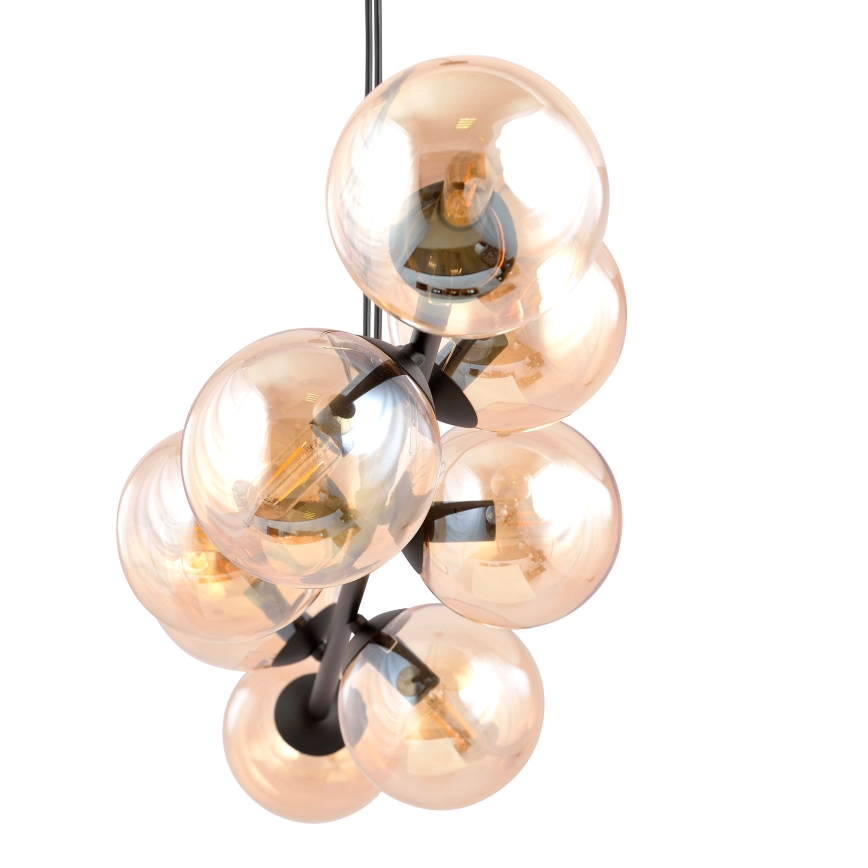 Luster na sajli ROSSI 8xE14/10W/230V crno/bež