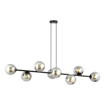 Luster na sajli ROSSI 8xE14/10W/230V crno/sivo